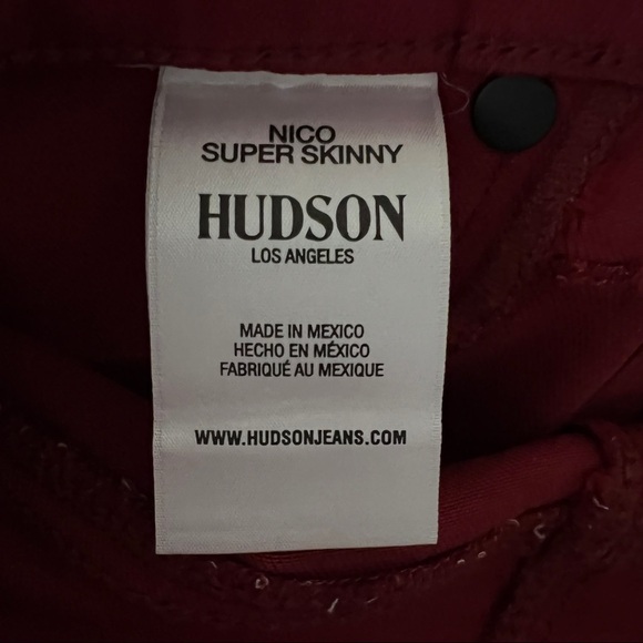NWT Hudson Nico Mid-Rise Coated Super-Skinny Ankle Jeans Cabernet Size 24 - Picture 12 of 12